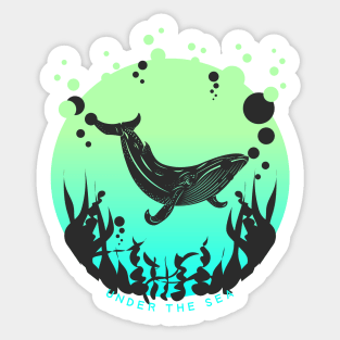 Under the Sea Retro Whale Ocean Lover Sticker